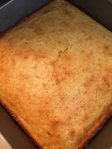 a pan of cornbread